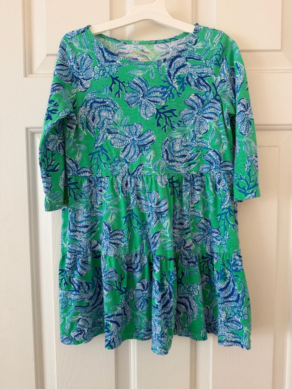 Lilly Pulitzer Green & Blue Floral Cotton Dress